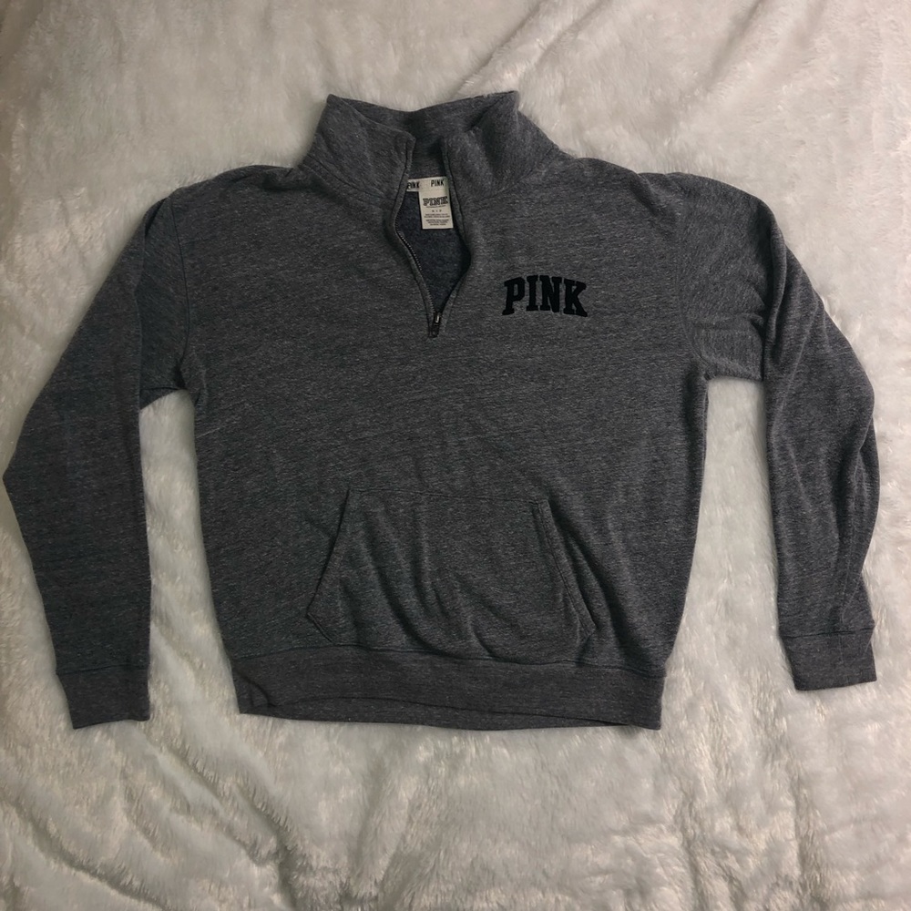 PINK Quarter Zip (grey) - S
